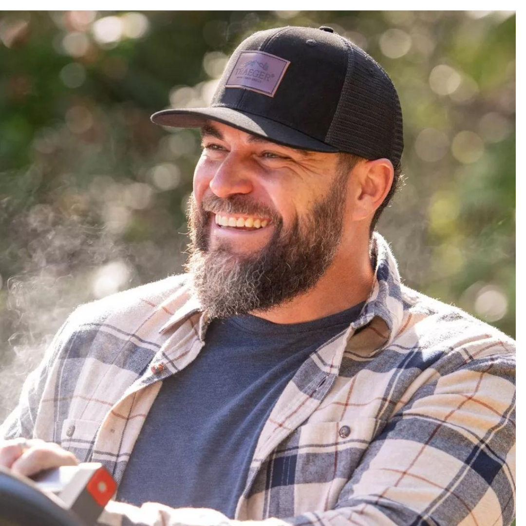 TRAEGER LEATHER PATCH TRUCKER HAT