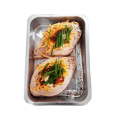 2 Chicken Breasts with Sundried Tomato, Cheddar Cheese & Garlic Butter