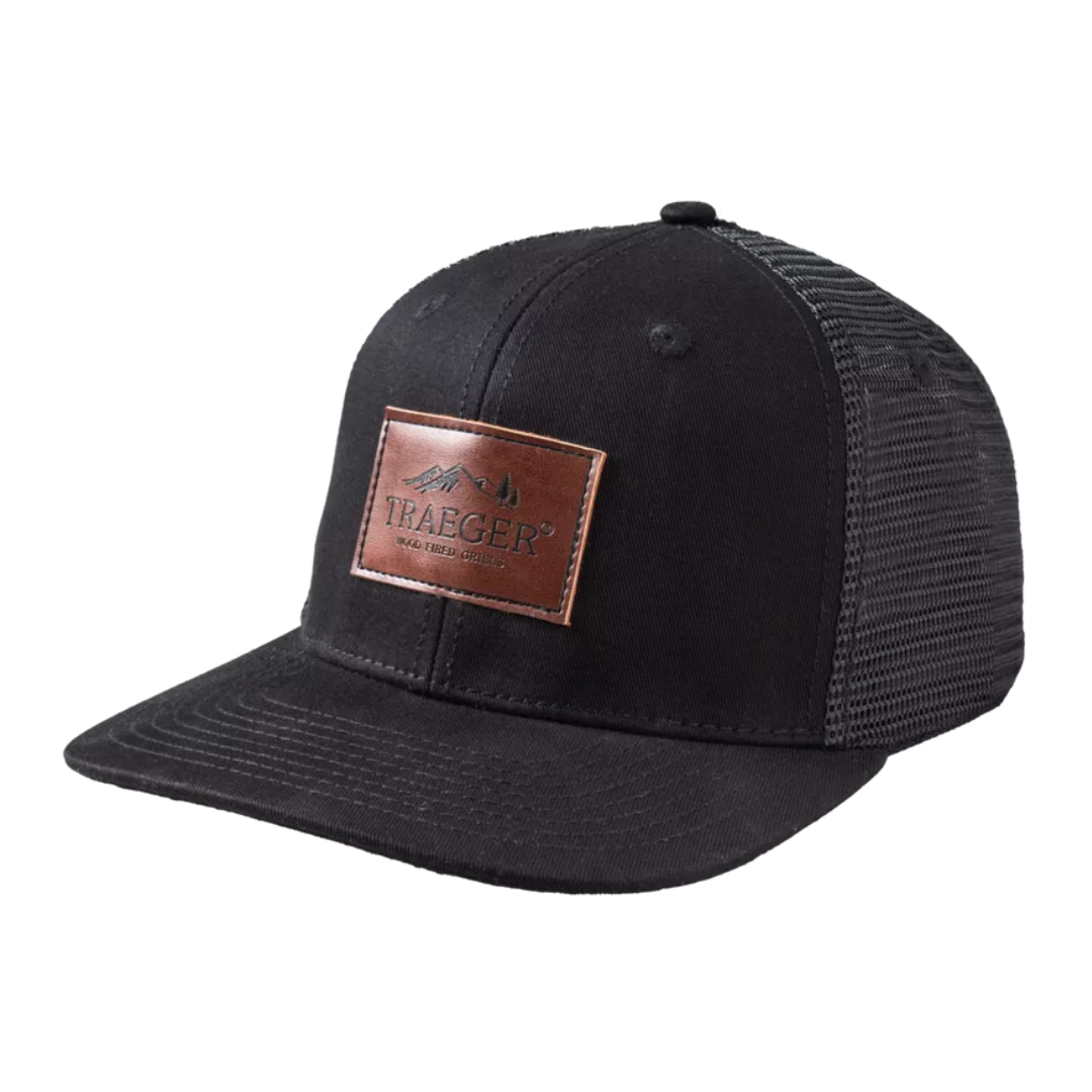 TRAEGER LEATHER PATCH TRUCKER HAT