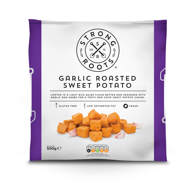 Garlic Roast Sweet Potato Cubes By Strong Roots